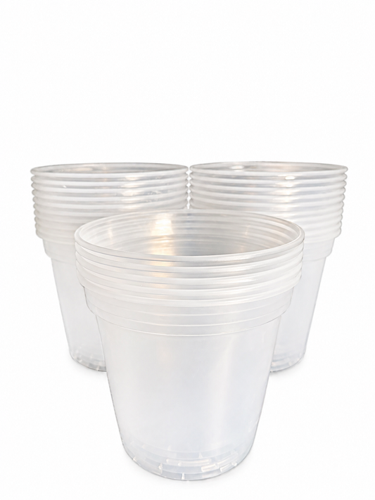 6 Inch super clear plastic pots - Set of 15