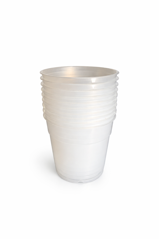 4.5 Inch clear plastic teku pots - Set of 10